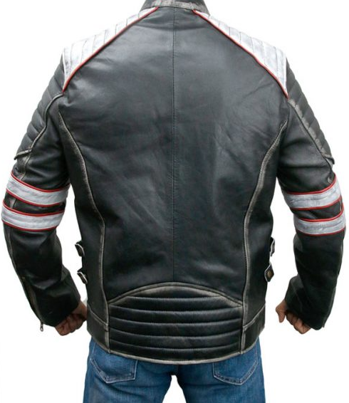 Mens Distressed Retro Cafe Racer Jacket