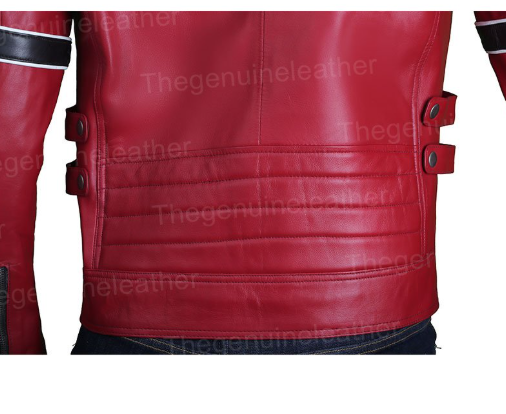 Mens Red Cafe Racer Jacket