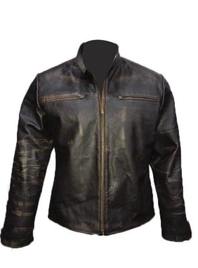 Mens Retro Cafe Racer Leather Jacket