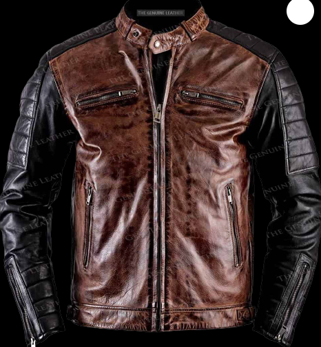 Mens Vintage Cafe Racer Leather Jacket