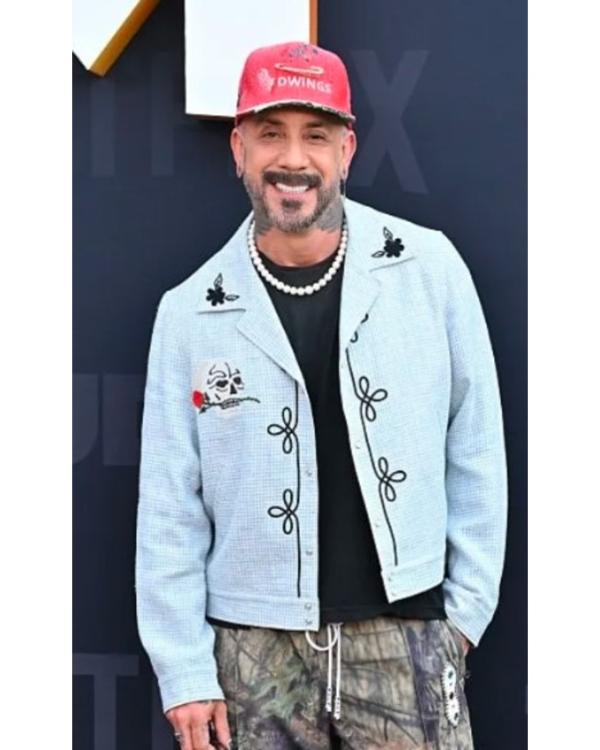 Tudum 2025 AJ McLean Skull Print Blue Jacket