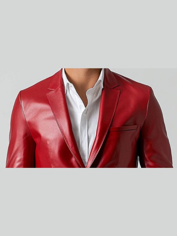 Oakley Red Leather Blazer - Leather Blazer for Men Red