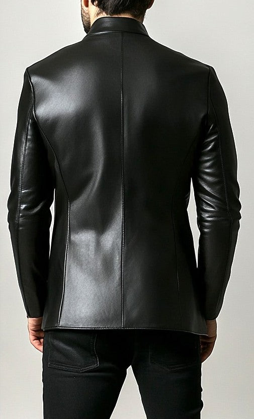 Premium Men Black Leather Blazer Black Leather Jacket