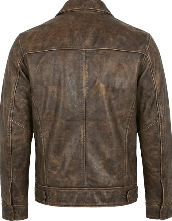 Mens Leather Jacket - Real Lambskin Classic Vintage Style