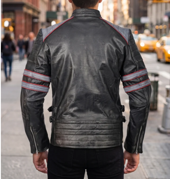Retro Black Stylish Leather Jacket For Men