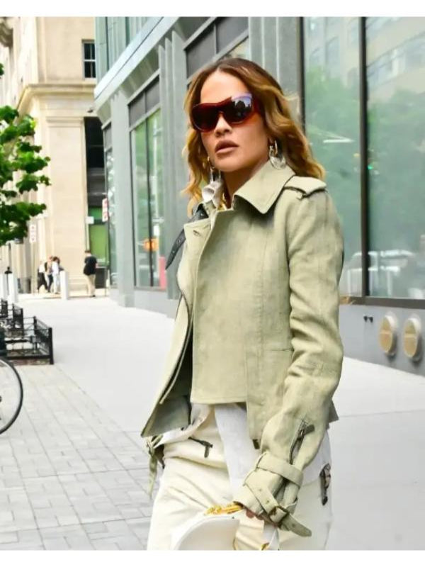 Rita Ora NYC 2025 Green Jacket