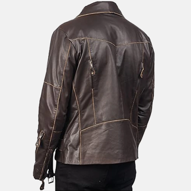 Rowan Mens Leather Biker Jacket
