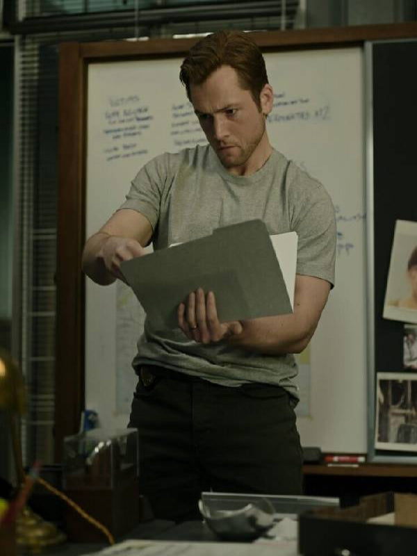 Smoke 2025 Taron Egerton Grey Shirt