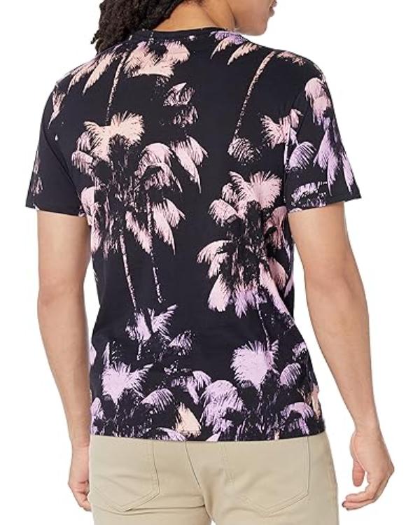 90 Day Hunt For Love Black & Pink Palm Tree Print T-Shirt