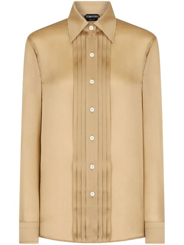 Your Friends And Neighbors 2025 Light Gold Pleated Blouse