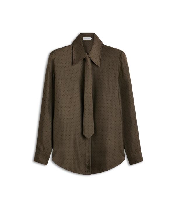 The Project 2025 Sarah Harris Brown Neck Tie Shirt