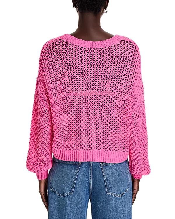 The Today Show 2025 Hoda Kotb Pink Open Stitch Sweater