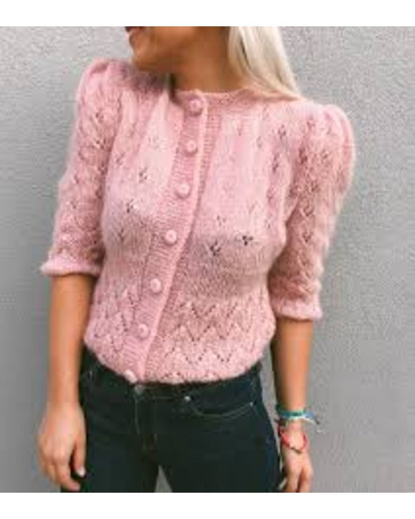 The Today Show 2025 Jill Martin Pink Mohair Cardigan