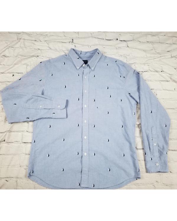 The Today Show 2025 Joe Fryer Blue Sailboat Print Shirt