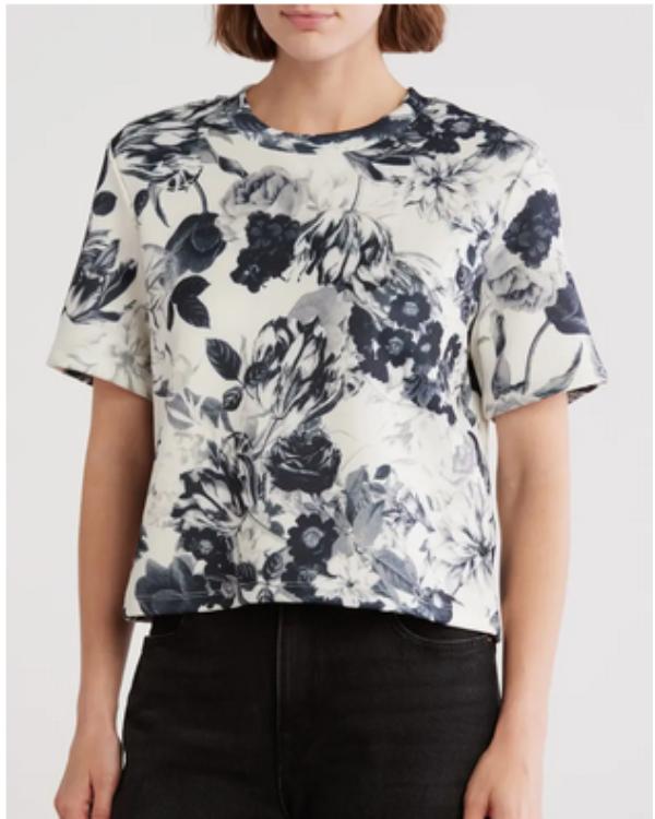 The Today Show 2025 Michelle Collins Navy Blue Floral Top