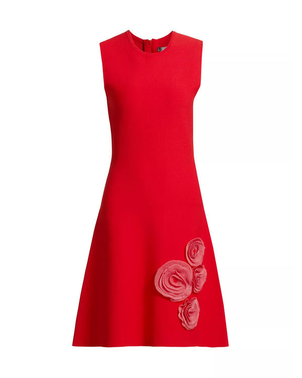 The Today Show 2025 Savannah Guthrie Red 3D Floral Dress