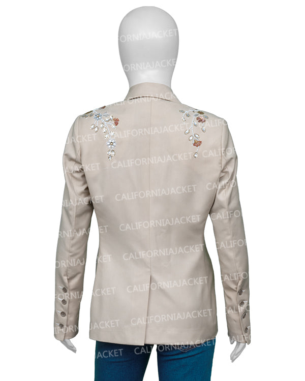 The View 2025 Joy Behar Beige Beaded Blazer