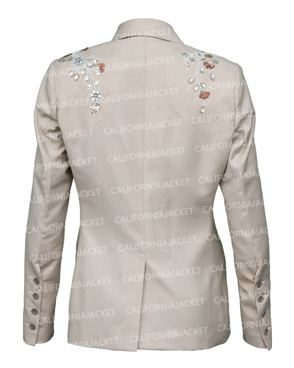 The View 2025 Joy Behar Beige Beaded Blazer