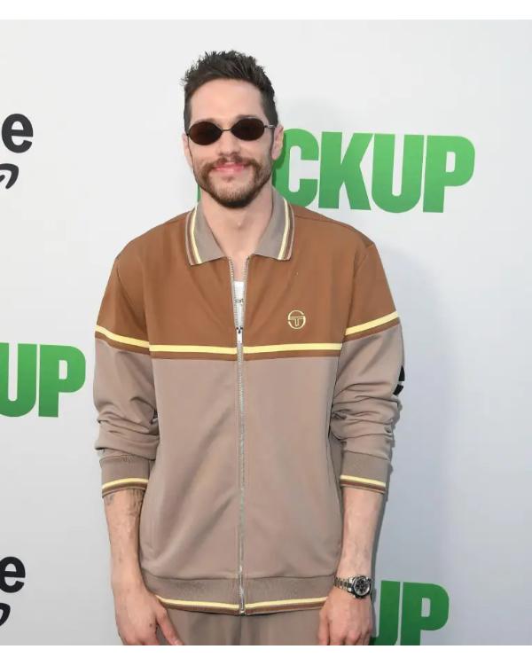The Pickup 2025 Premiere Pete Davidson Light Brown Tracksuit