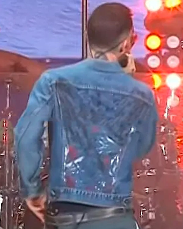The Today Show 2025 Adam Levine Printed Denim Jacket
