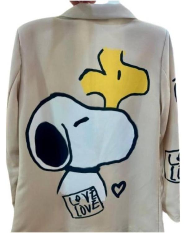 The Today Show 2025 Jill Martin Beige Snoopy Blazer