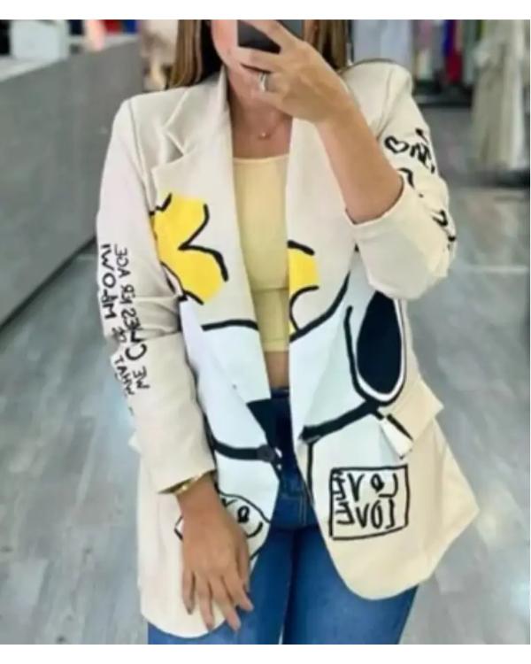 The Today Show 2025 Jill Martin Beige Snoopy Blazer