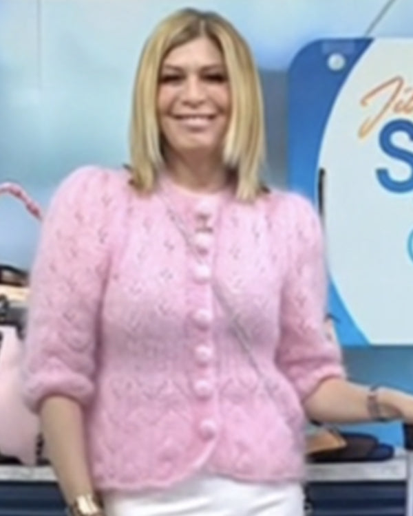 The Today Show 2025 Jill Martin Pink Mohair Cardigan
