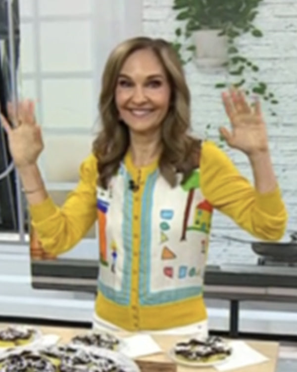 The Today Show 2025 Joy Bauer Yellow Printed Cardigan
