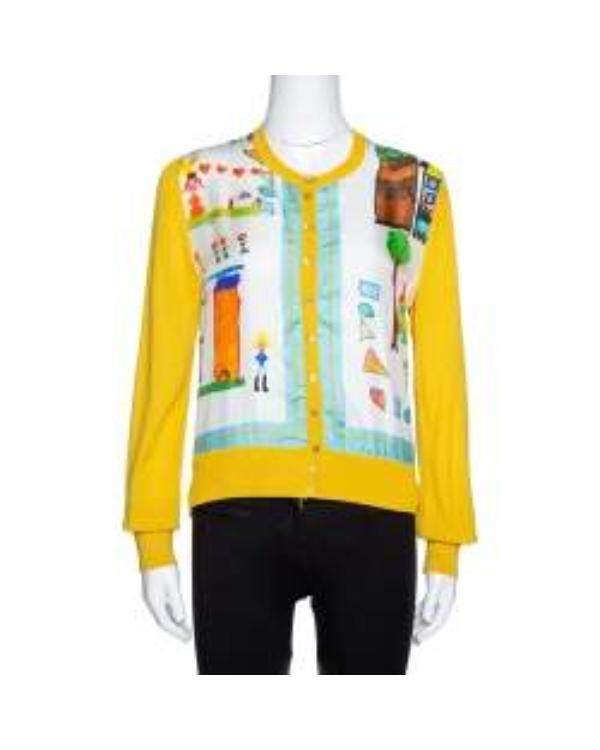 The Today Show 2025 Joy Bauer Yellow Printed Cardigan