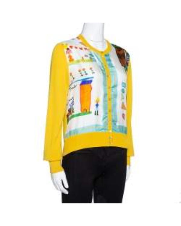 The Today Show 2025 Joy Bauer Yellow Printed Cardigan