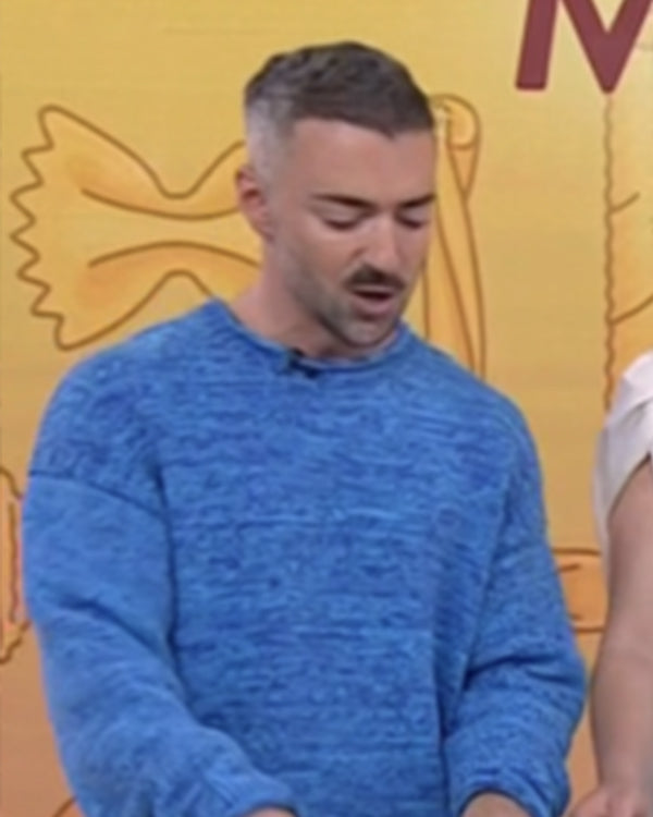 The Today Show 2025 Matteo Lane Blue Space Dye Sweater