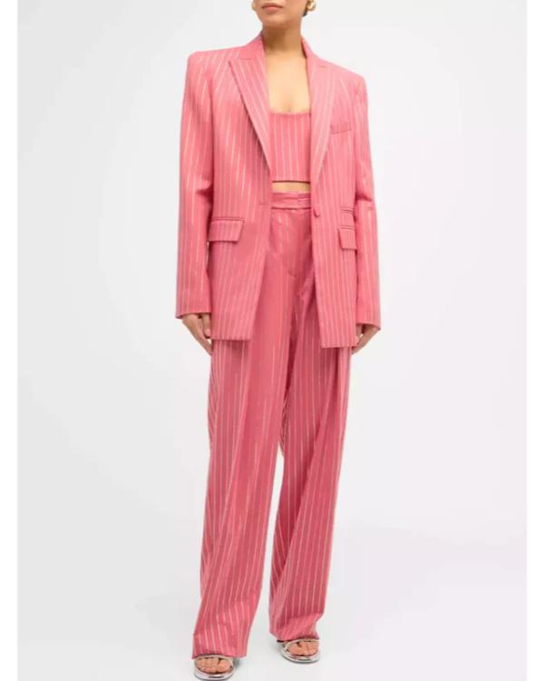 The Today Show 2025 Tisha Campbell Pink Pinstripe Blazer