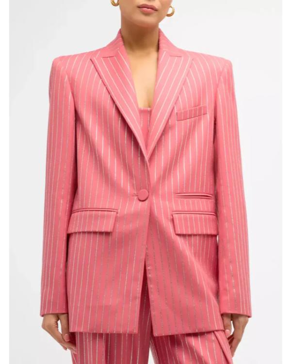 The Today Show 2025 Tisha Campbell Pink Pinstripe Blazer