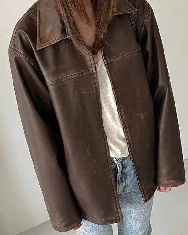 The Verlin motorcycle-style jacket made from premium genuine leather