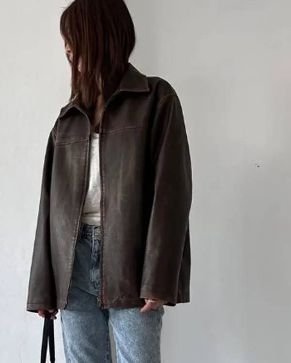 Modern fit black leather jacket – The Verlin edition with soft inner lining