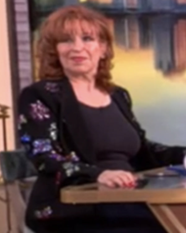 The View 2025 Joy Behar Black Floral Embellished Blazer
