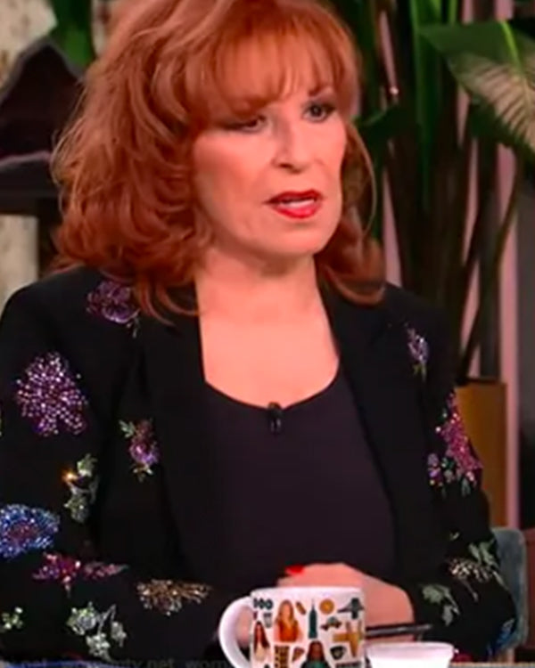 The View 2025 Joy Behar Black Floral Embellished Blazer