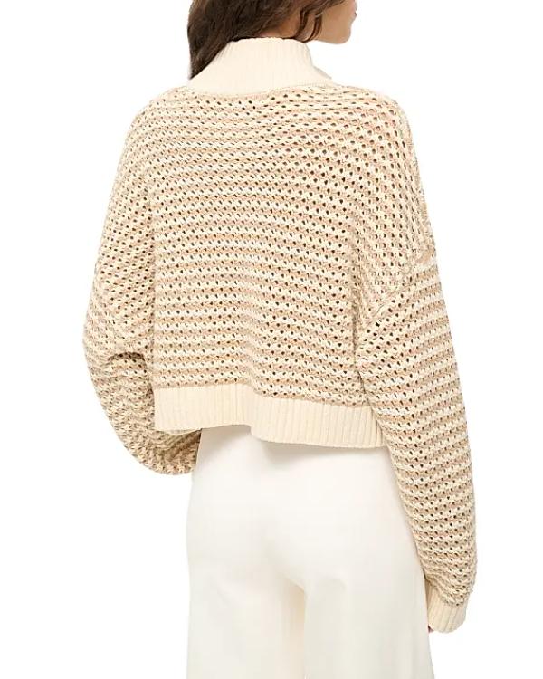 The View 2025 Sara Haines Ivory Stripe Cropped Sweater