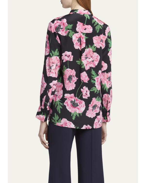 The View 2025 Sunny Hostin Black & Pink Floral Shirt