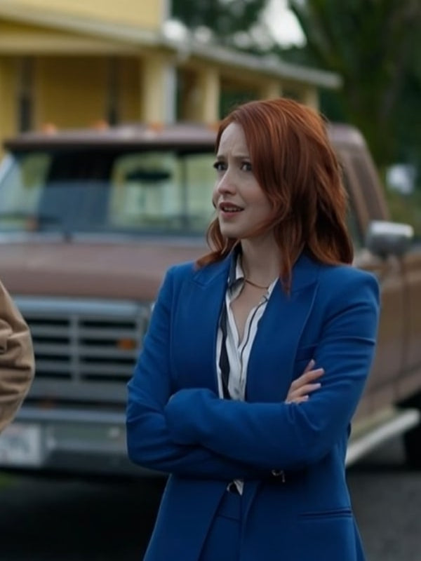 The Wish Swap 2025 Emily Tennant Blue Suit