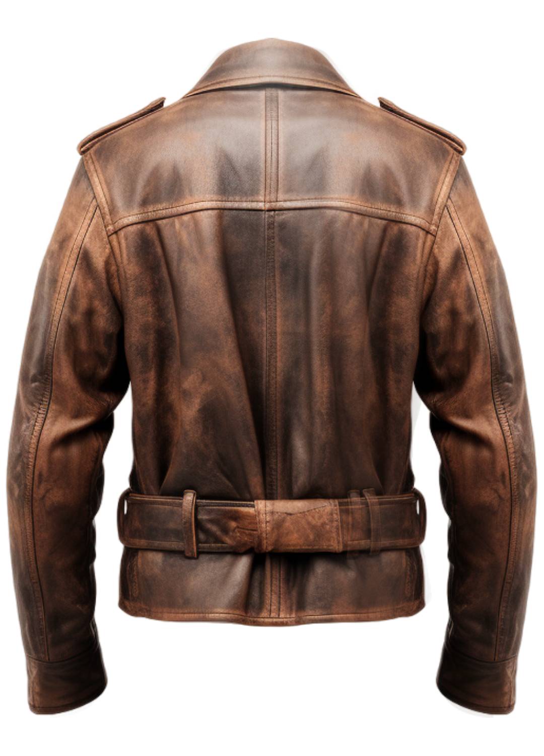 Vintage Distressed Brown Leather Jacket