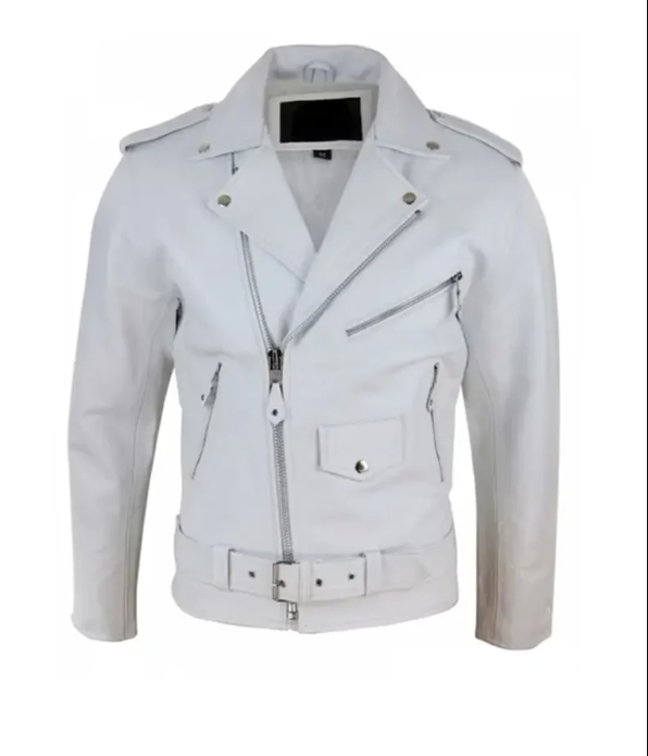 White Biker Protective Jacket