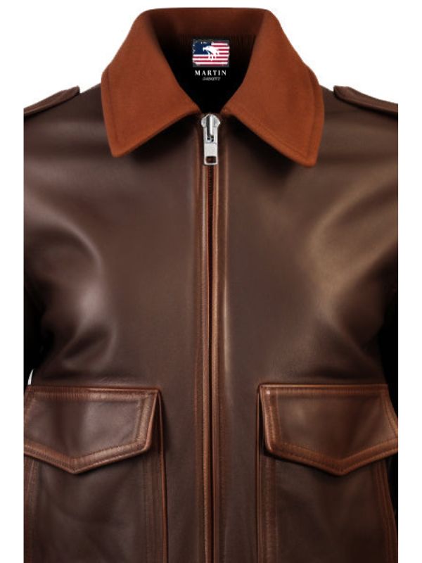 Women Aviators' Leather Bomber Jacket