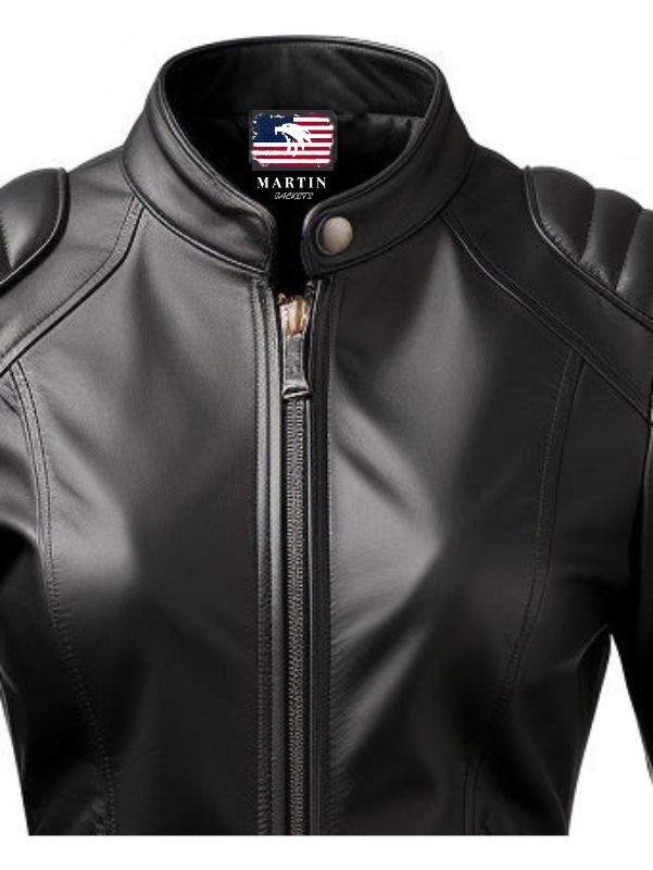 Women Black Bomber Leather Jacket