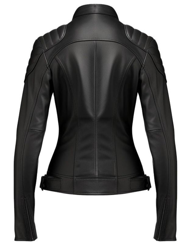 Women Black Bomber Leather Jacket