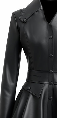 Women Black Peplum Leather Jacket