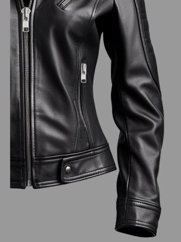 Women Dasha Designer Black Leather Jacket