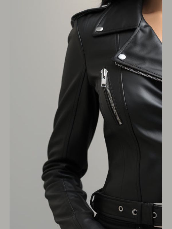 Women Paula Black Biker Leather Jacket