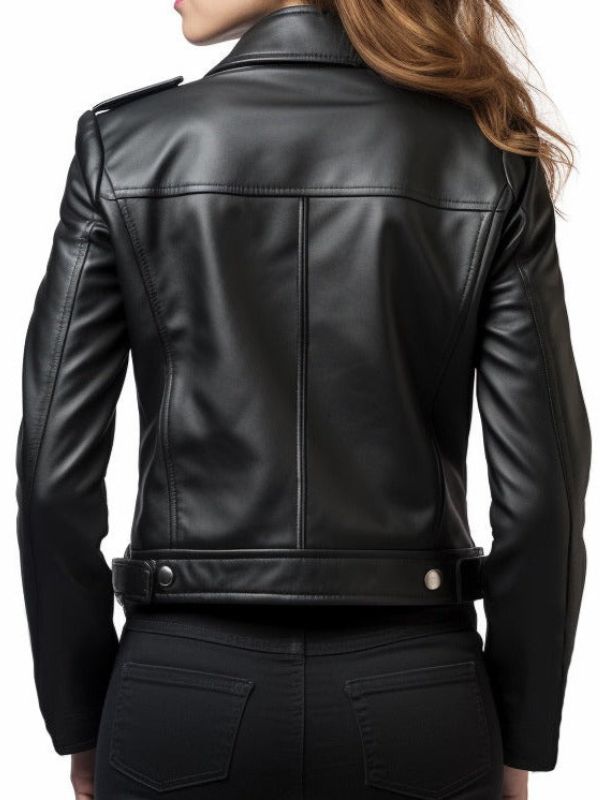 Women Paula Black Biker Leather Jacket