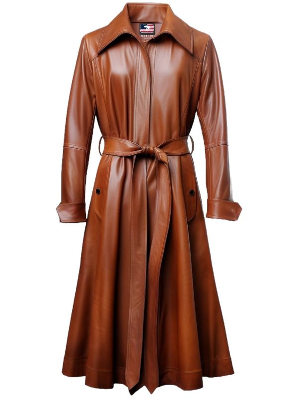 Women Tan Brown Leather Coat - Stylish Brown Leather Coat